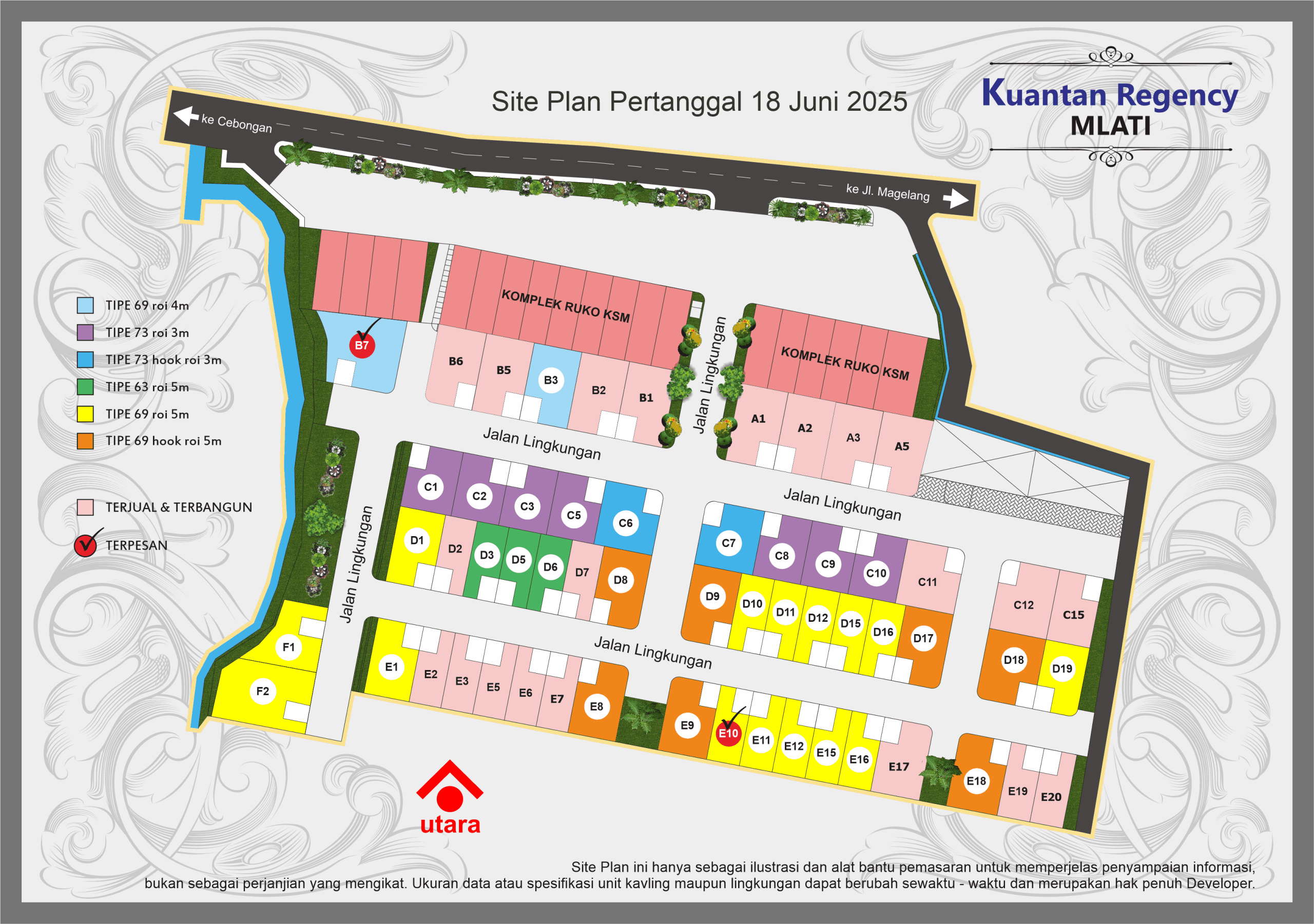 Site Plan Perumahan Kuantan Regency Mlati Rumah Dijual Jogja 2025, Kuantan Regency Mlati
