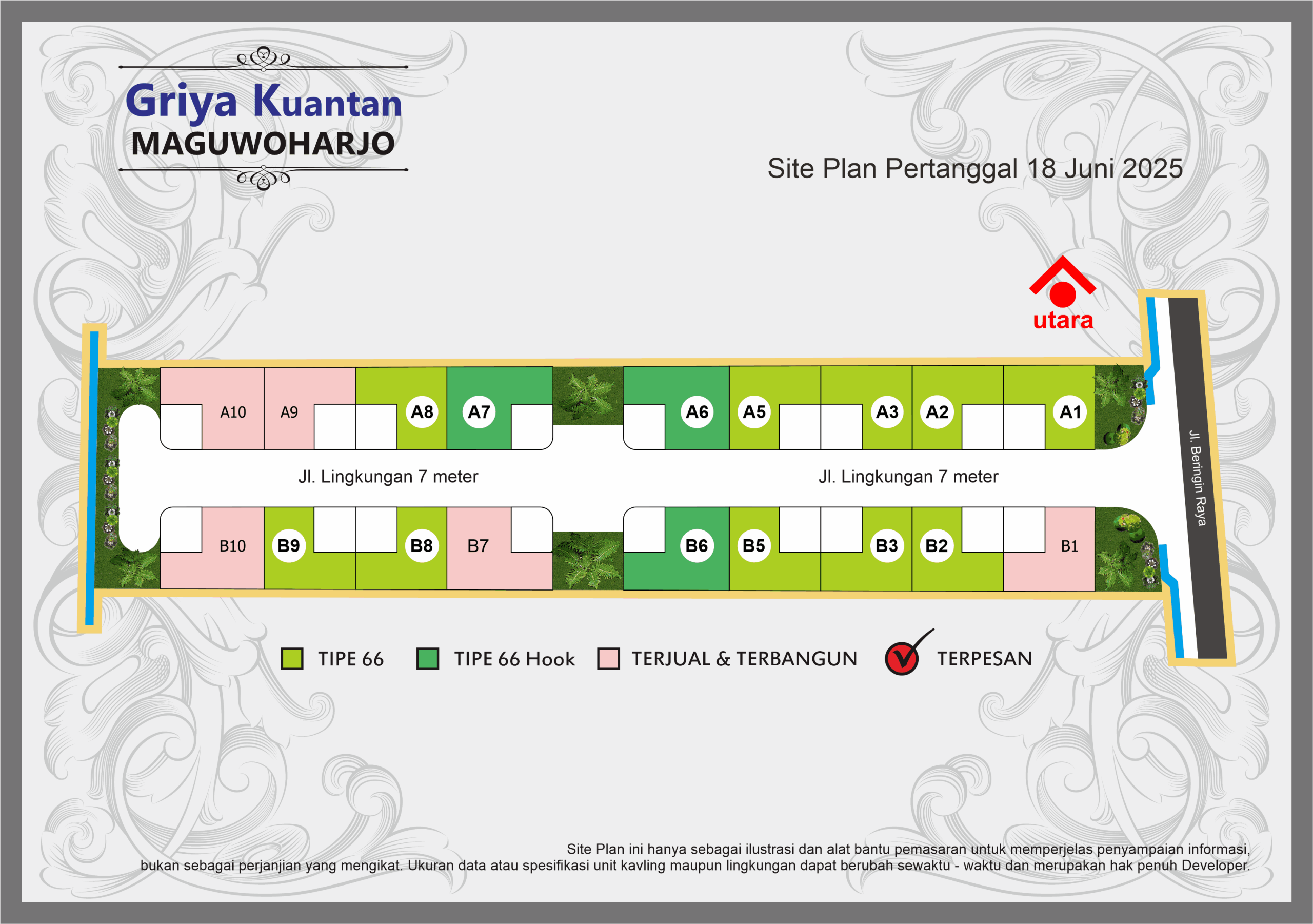Siteplan Perumahan Griya Kuantan Maguwoharjo Yogyakarta